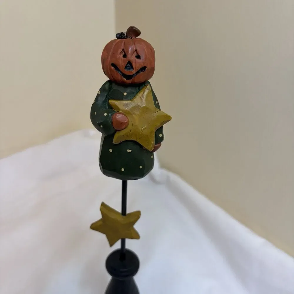 Blossom Bucket Halloween Pumpkin Man Moon Pedestal By Suzy Skoglund 13